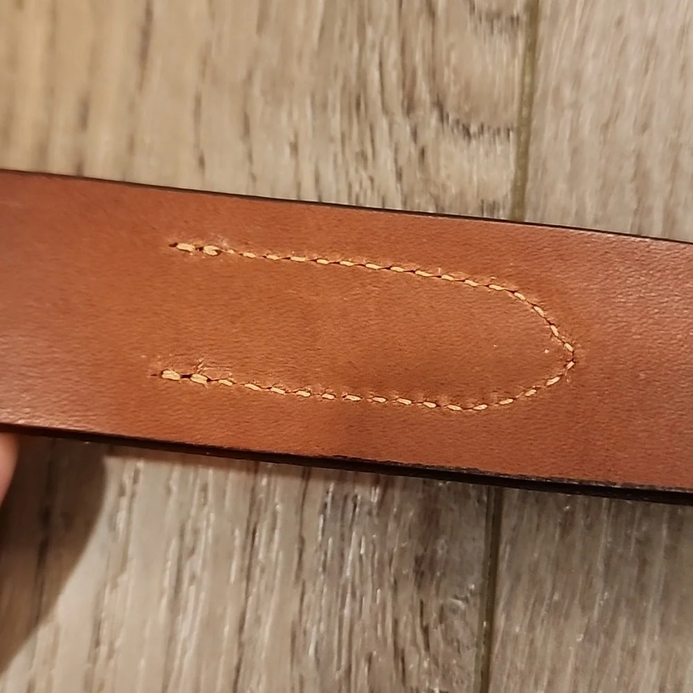 Vintage Trafalgar Belt Shrunken Oilskin Leather Handmade Cognac Brown size 30